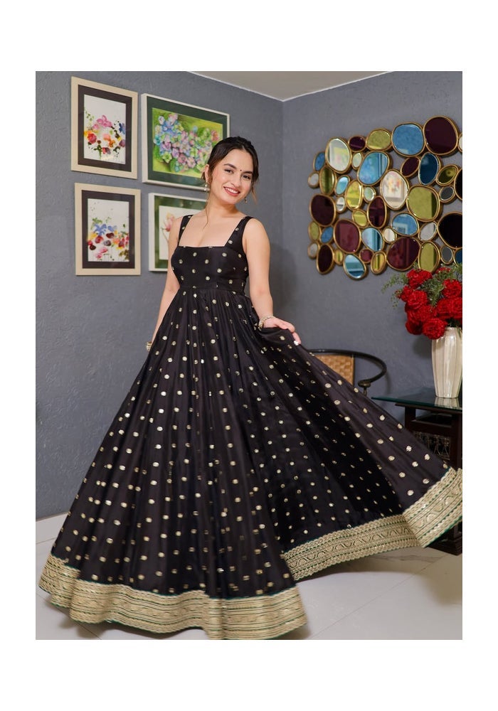 Malishka Export Black Anarkali Dress for Women - Image 1